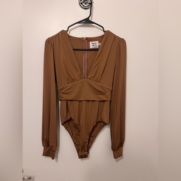 Princess Polly Jude Long Sleeve Bodysuit Brown - Picture 3 of 5